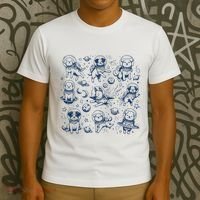 Dogs In Space Retro Dog Moon 90s T-Shirt thumb 3