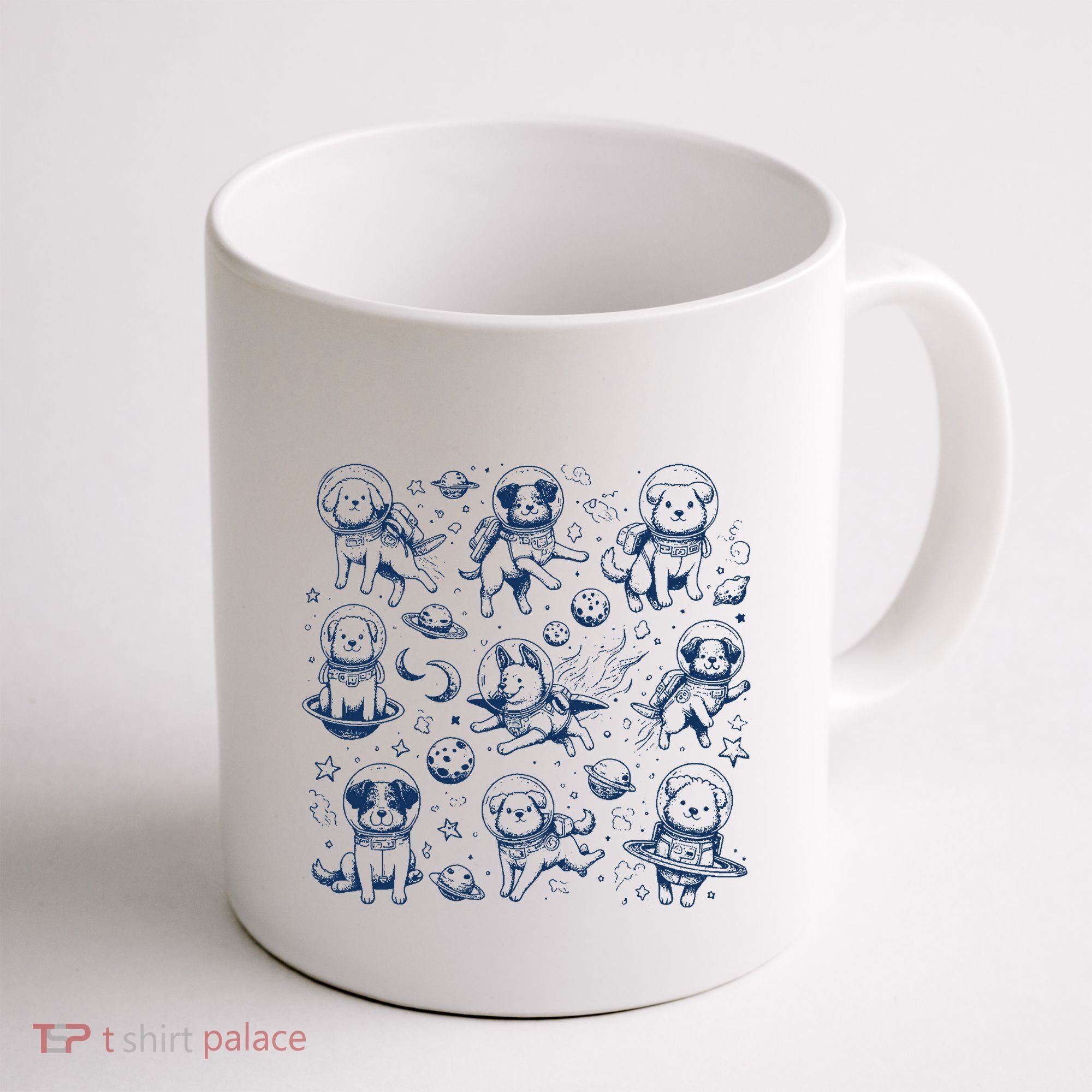 Dogs In Space Retro Dog Moon 90s Coffee Mug