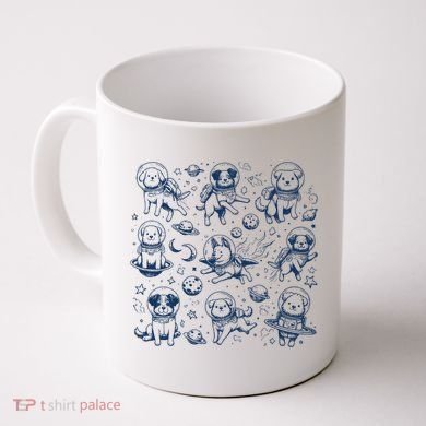 Dogs In Space Retro Dog Moon 90s Coffee Mug