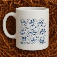 Dogs In Space Retro Dog Moon 90s Coffee Mug thumb 2
