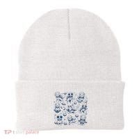 Dogs In Space Retro Dog Moon 90s Beanie thumb 0