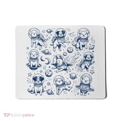 Dogs In Space Retro Dog Moon 90s Mousepad