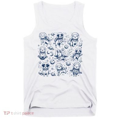 Dogs In Space Retro Dog Moon 90s Tank Top