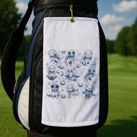 Dogs In Space Retro Dog Moon 90s Golf Towel thumb 2