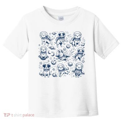 Dogs In Space Retro Dog Moon 90s Toddler T-Shirt