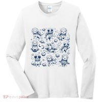 Dogs In Space Retro Dog Moon 90s Women's Long Sleeve Shirt thumb 0