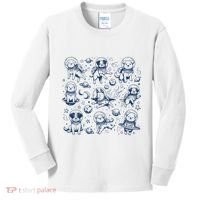 Dogs In Space Retro Dog Moon 90s Kids Long Sleeve Shirt thumb 0