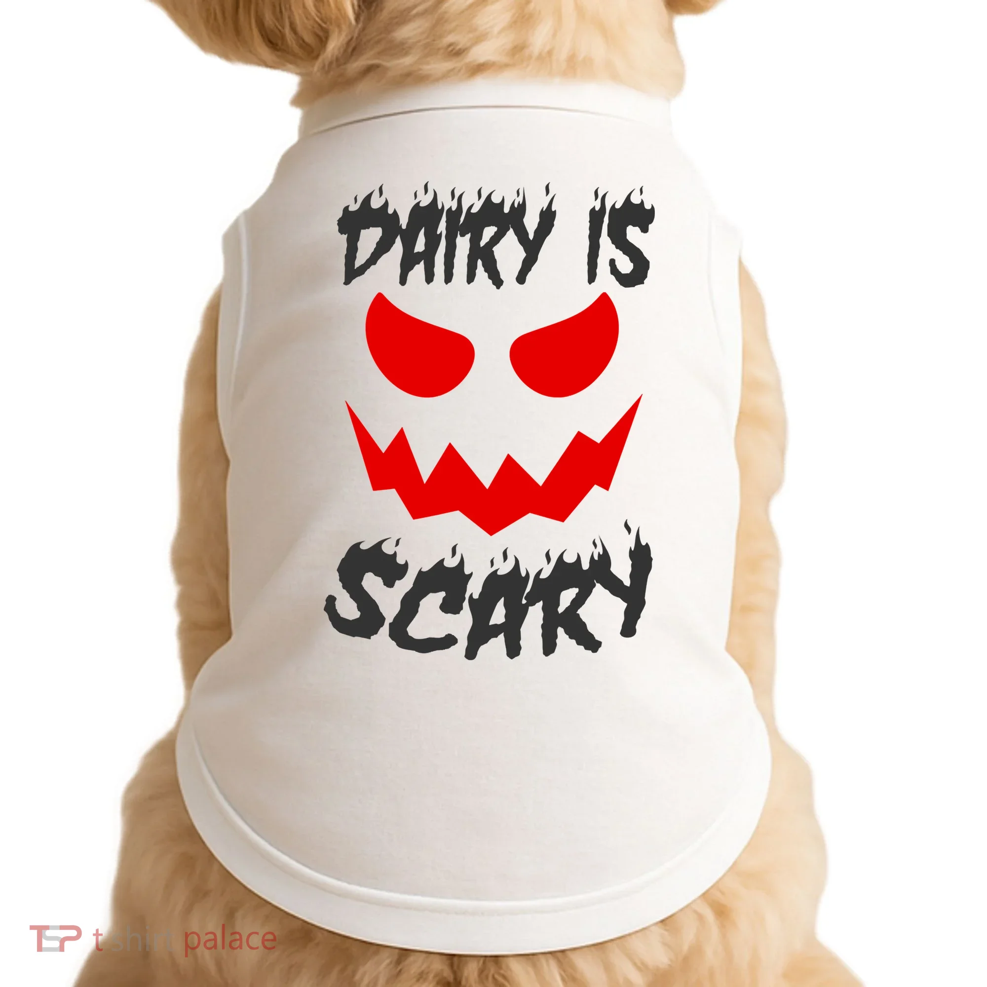Dairy Is Scary Halloween Scary Face Horror Doggie Tank