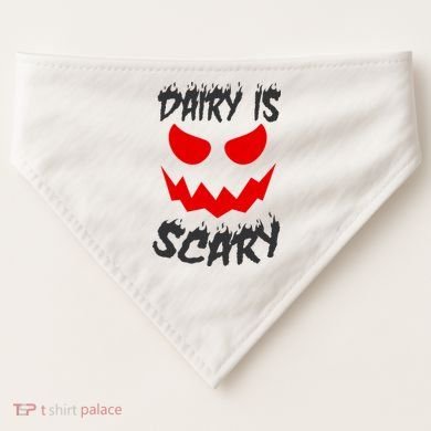 Dairy Is Scary Halloween Scary Face Horror USA-Made Doggie Bandana