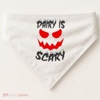 Dairy Is Scary Halloween Scary Face Horror USA-Made Doggie Bandana thumb 0