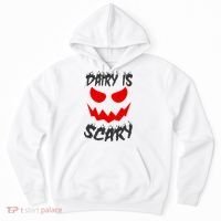 Dairy Is Scary Halloween Scary Face Horror Hoodie thumb 0