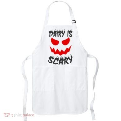 Dairy Is Scary Halloween Scary Face Horror Apron