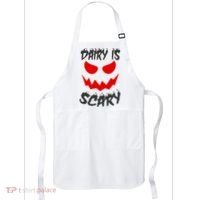 Dairy Is Scary Halloween Scary Face Horror Apron thumb 0