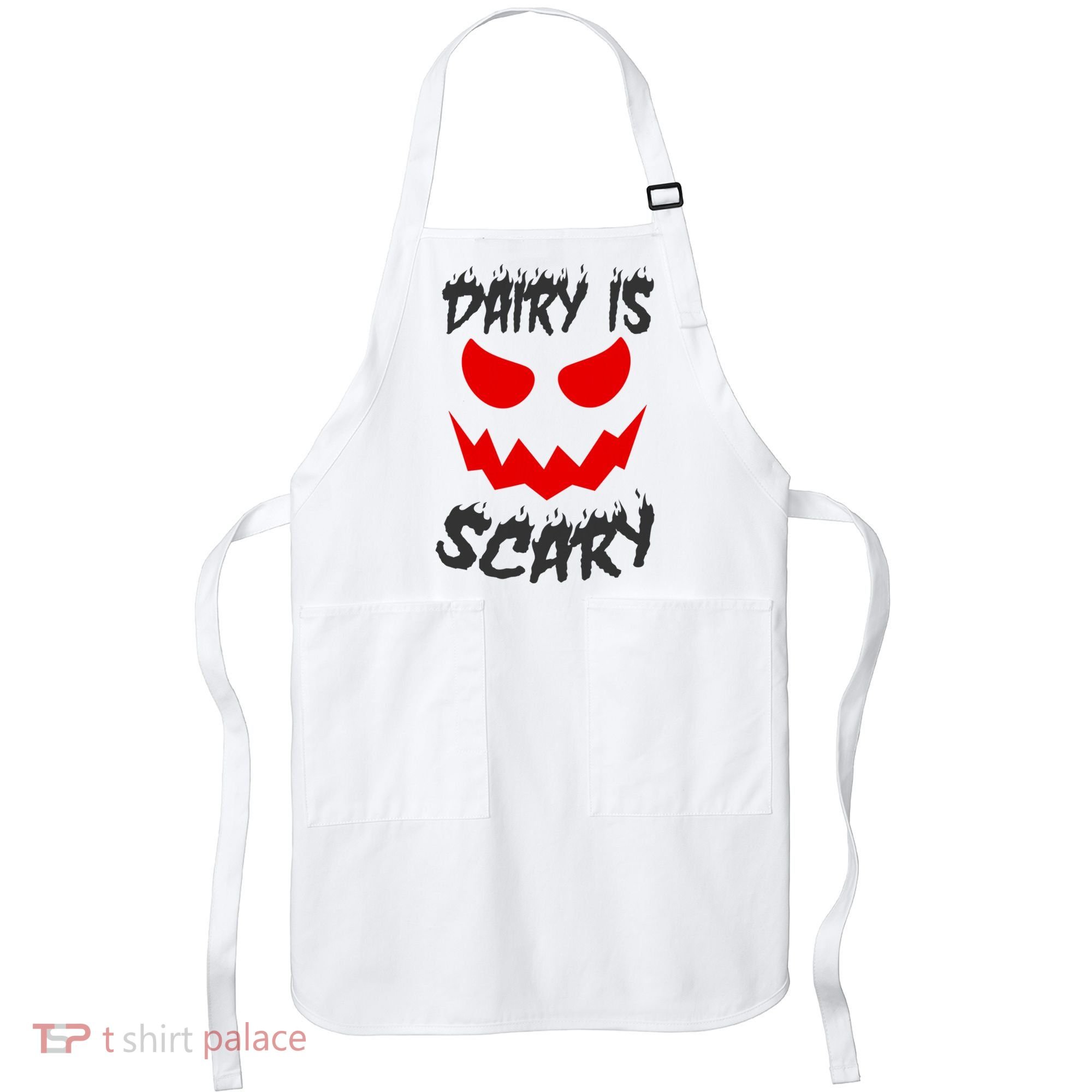 Dairy Is Scary Halloween Scary Face Horror Apron