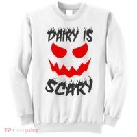 Dairy Is Scary Halloween Scary Face Horror Sweatshirt thumb 0