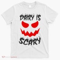 Dairy Is Scary Halloween Scary Face Horror T-Shirt thumb 0