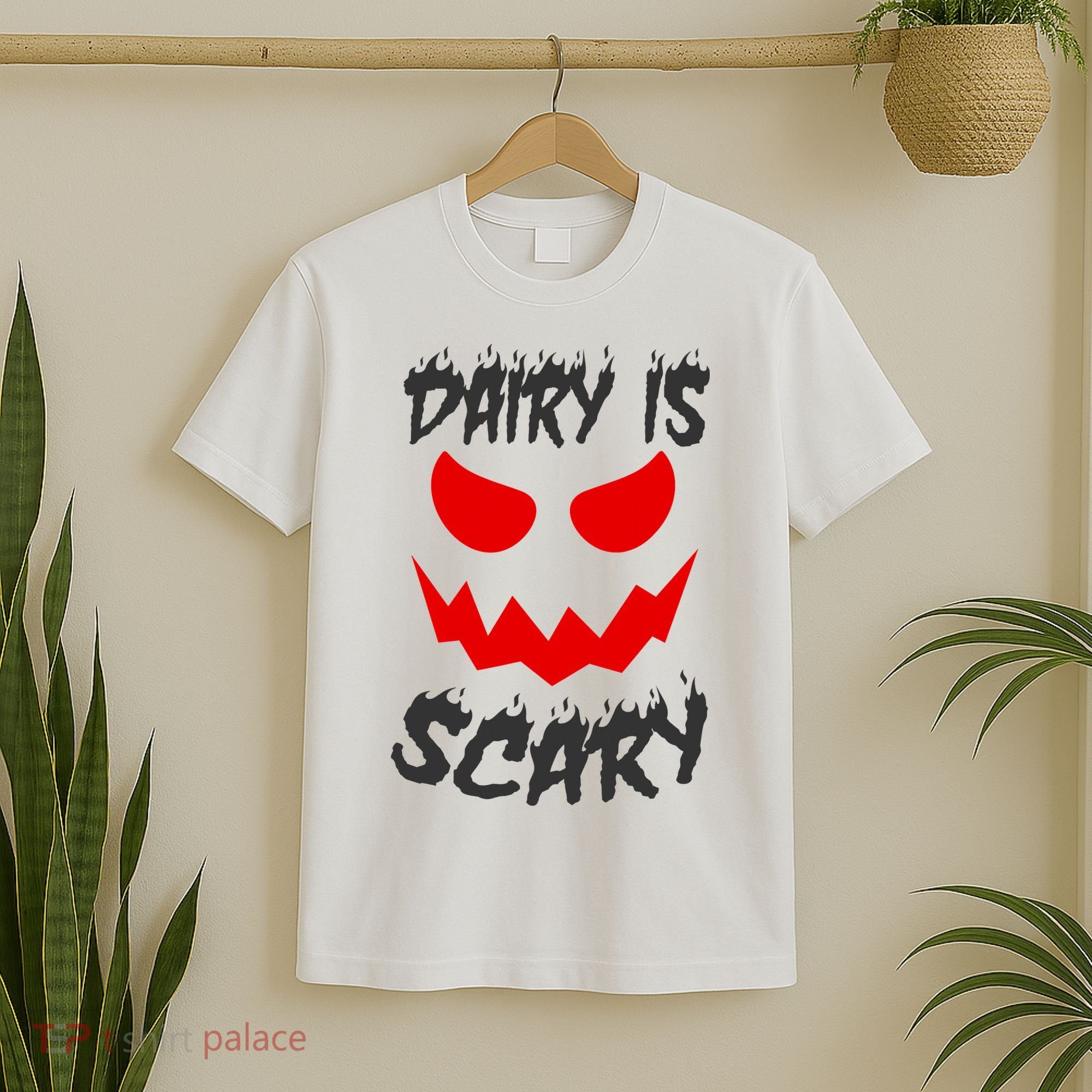 Dairy Is Scary Halloween Scary Face Horror T-Shirt