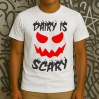 Dairy Is Scary Halloween Scary Face Horror T-Shirt thumb 3