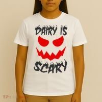 Dairy Is Scary Halloween Scary Face Horror T-Shirt thumb 4