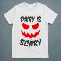 Dairy Is Scary Halloween Scary Face Horror T-Shirt thumb 5