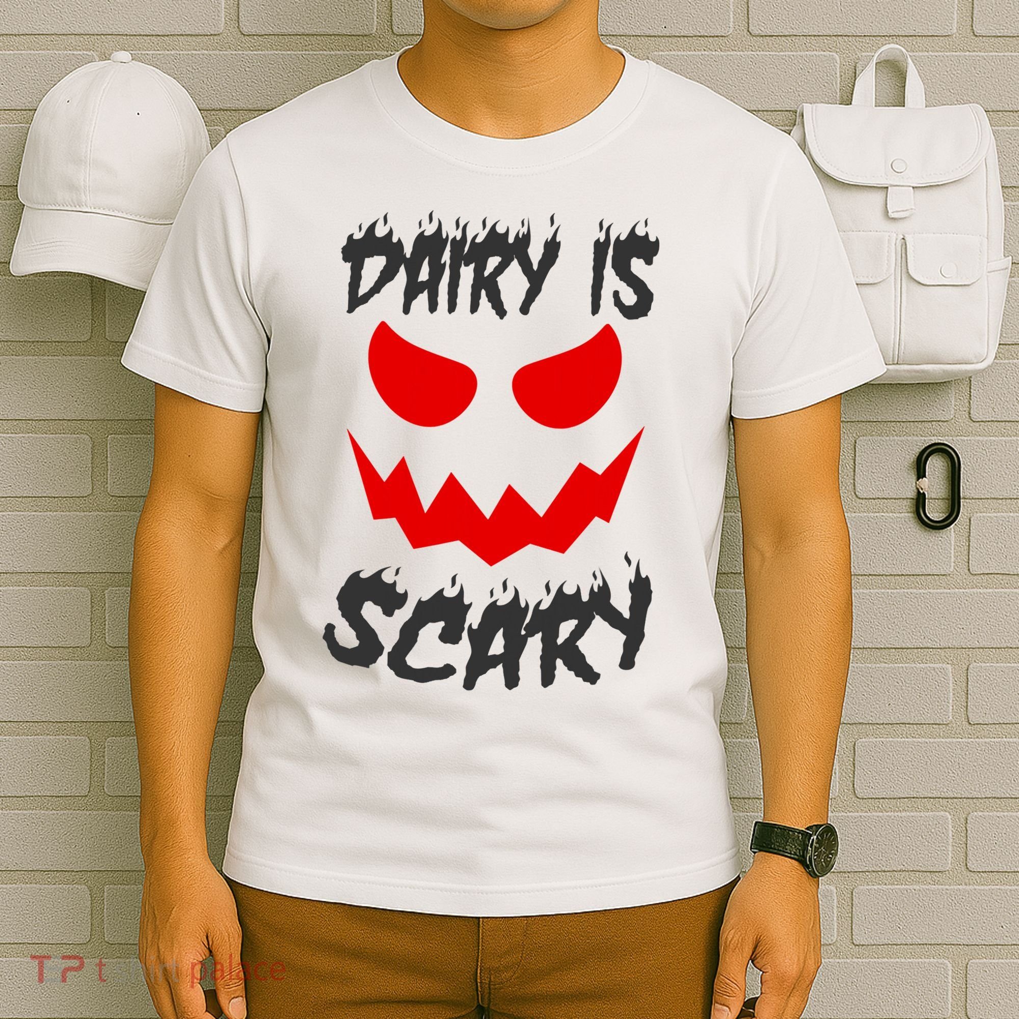 Dairy Is Scary Halloween Scary Face Horror T-Shirt