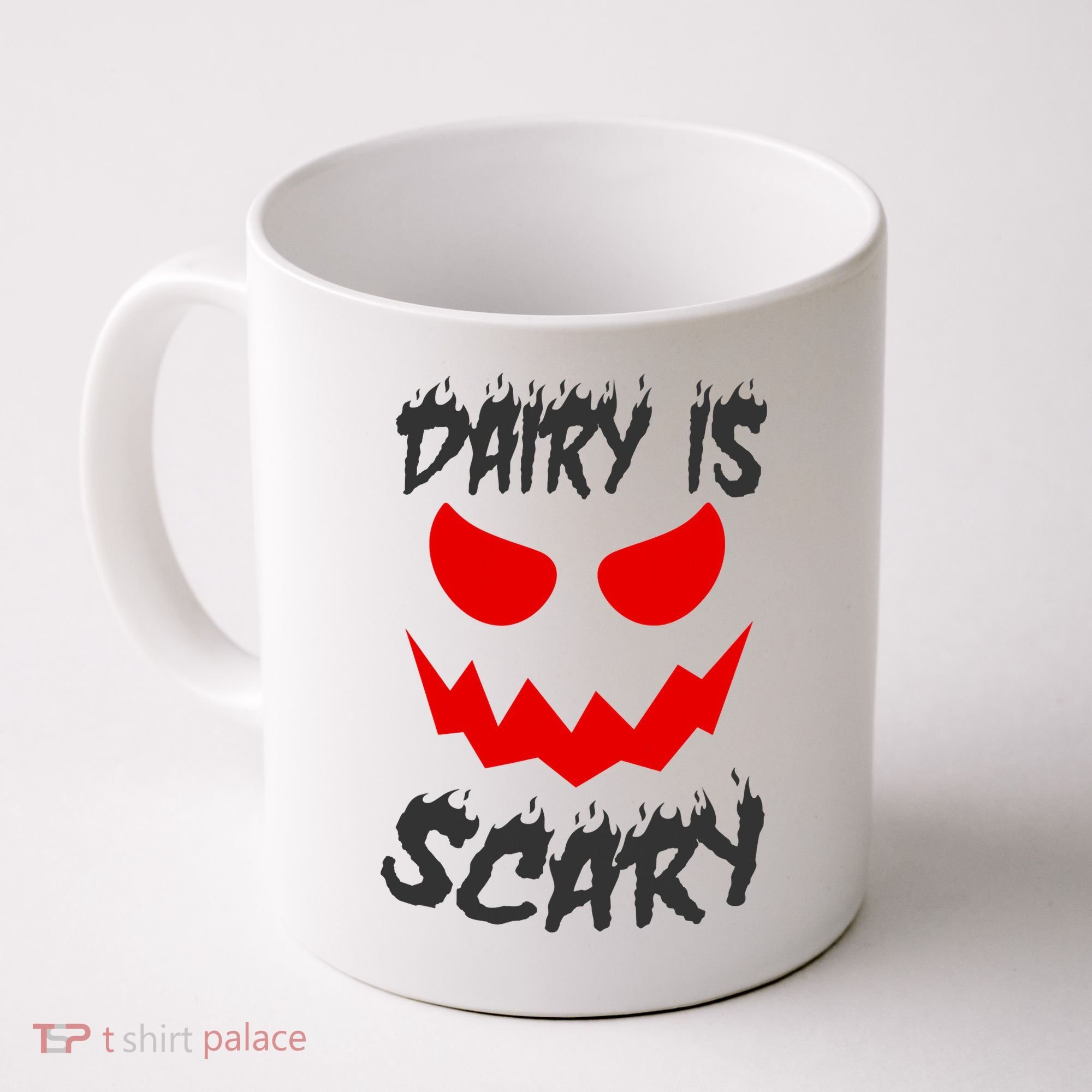 Dairy Is Scary Halloween Scary Face Horror Coffee Mug