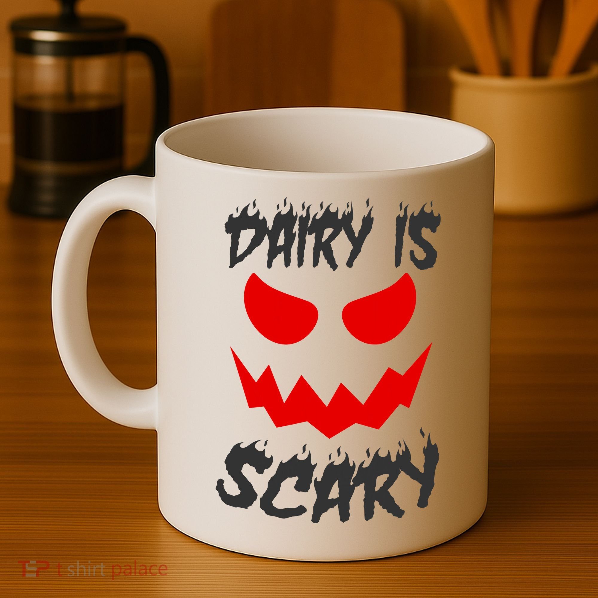 Dairy Is Scary Halloween Scary Face Horror Coffee Mug