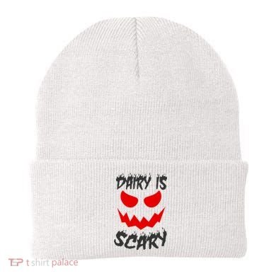 Dairy Is Scary Halloween Scary Face Horror Beanie