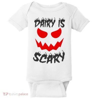 Dairy Is Scary Halloween Scary Face Horror Baby Bodysuit