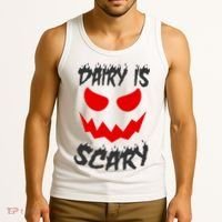 Dairy Is Scary Halloween Scary Face Horror Tank Top thumb 3