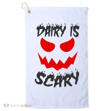 Dairy Is Scary Halloween Scary Face Horror Golf Towel