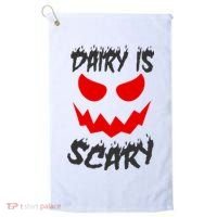 Dairy Is Scary Halloween Scary Face Horror Golf Towel thumb 0