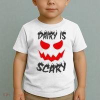 Dairy Is Scary Halloween Scary Face Horror Toddler T-Shirt thumb 2