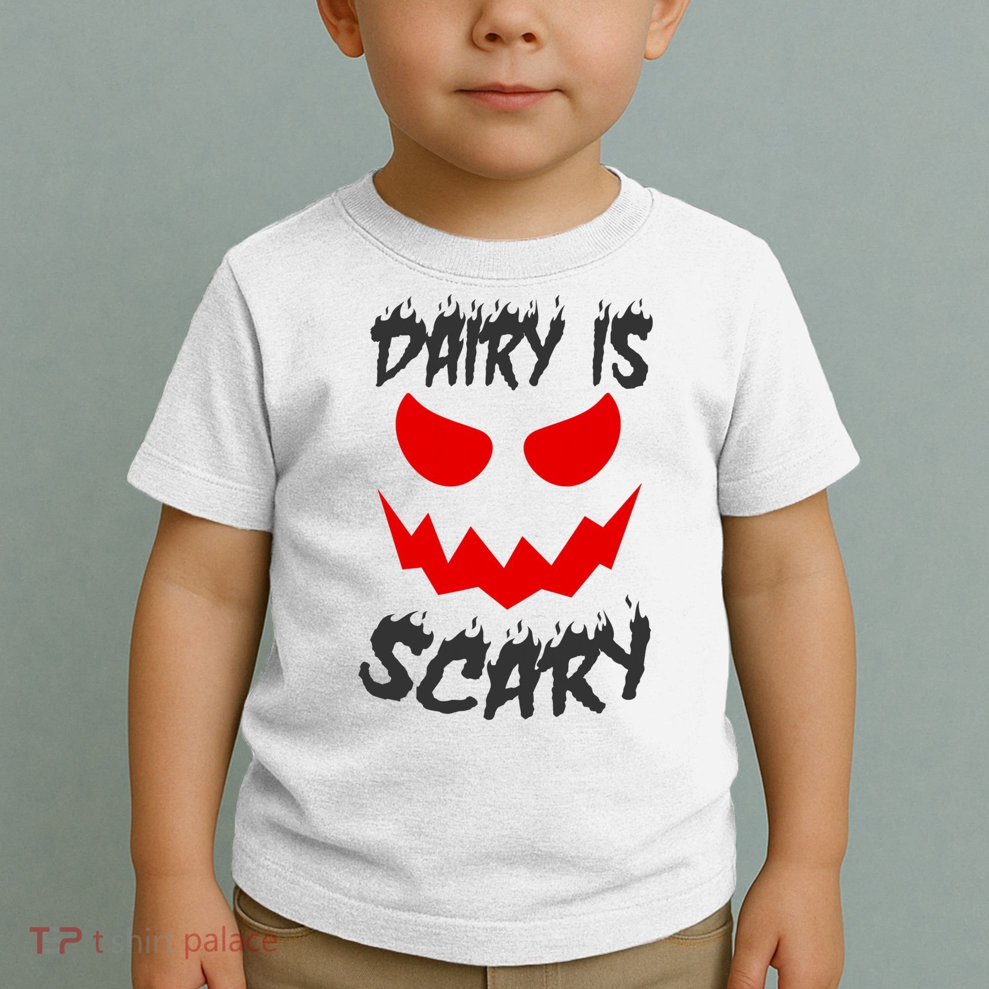 Dairy Is Scary Halloween Scary Face Horror Toddler T-Shirt