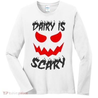 Dairy Is Scary Halloween Scary Face Horror Women's Long Sleeve Shirt