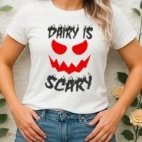 Dairy Is Scary Halloween Scary Face Horror Women's T-Shirt thumb 2