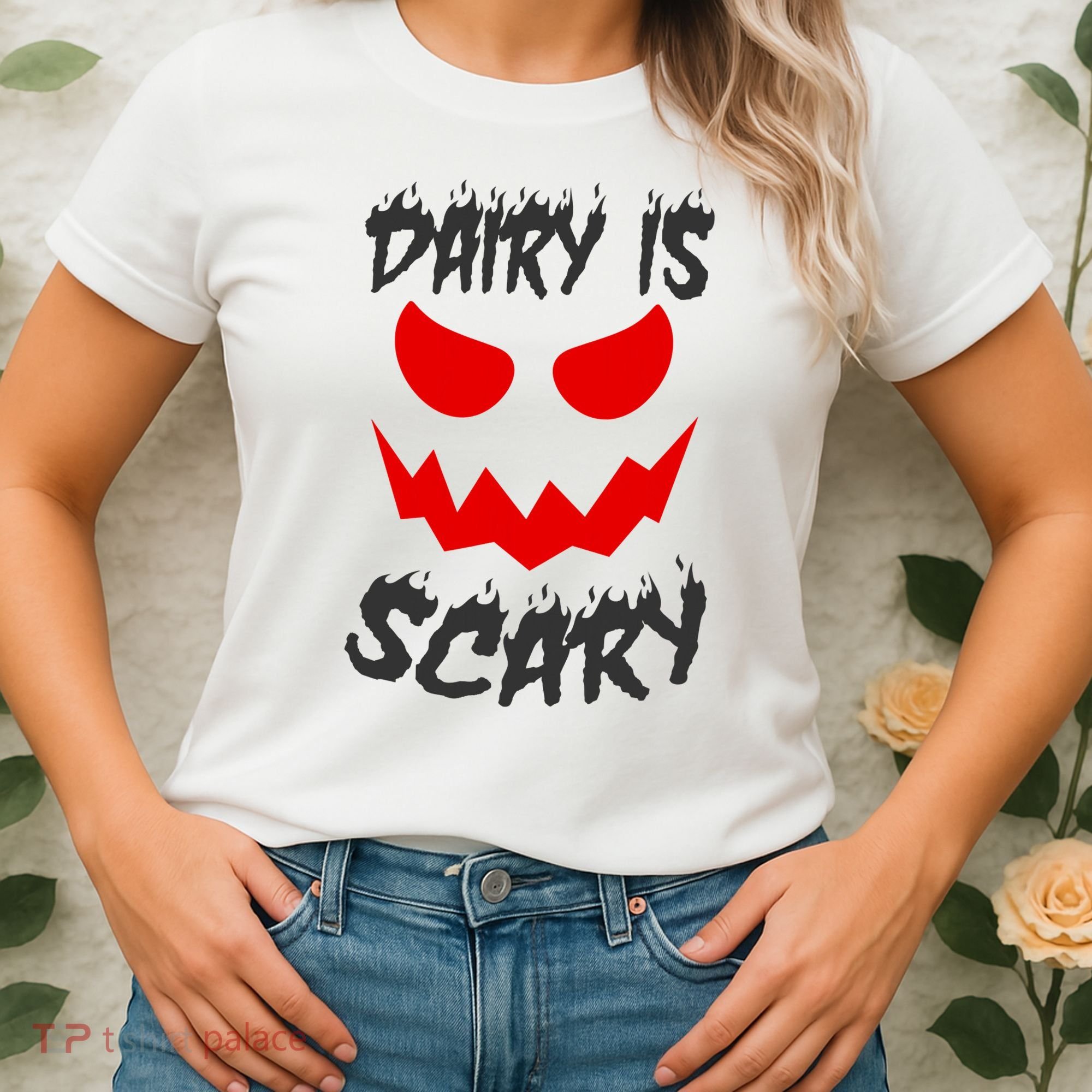 Dairy Is Scary Halloween Scary Face Horror Women's T-Shirt