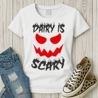 Dairy Is Scary Halloween Scary Face Horror Women's T-Shirt thumb 3