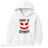 Dairy Is Scary Halloween Scary Face Horror Kids Hoodie thumb 0