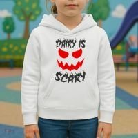 Dairy Is Scary Halloween Scary Face Horror Kids Hoodie thumb 3