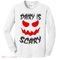 Dairy Is Scary Halloween Scary Face Horror Kids Long Sleeve Shirt thumb 0