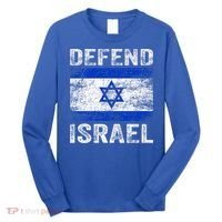Defend Israel Support Israel I Stand With Israel Israel Flag Long Sleeve Shirt thumb 0
