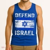 Defend Israel Support Israel I Stand With Israel Israel Flag Tank Top thumb 3