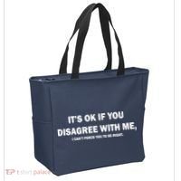 Disagree With Me Can't Force You To Be Right Tote Bag thumb 2