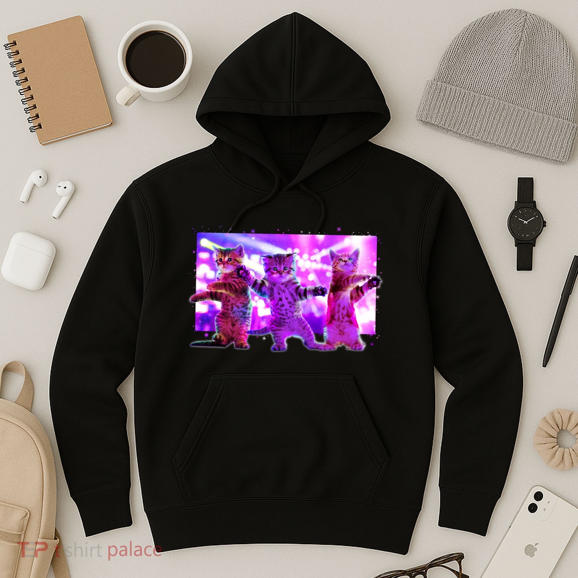 Disco Dance Party Cats Hoodie