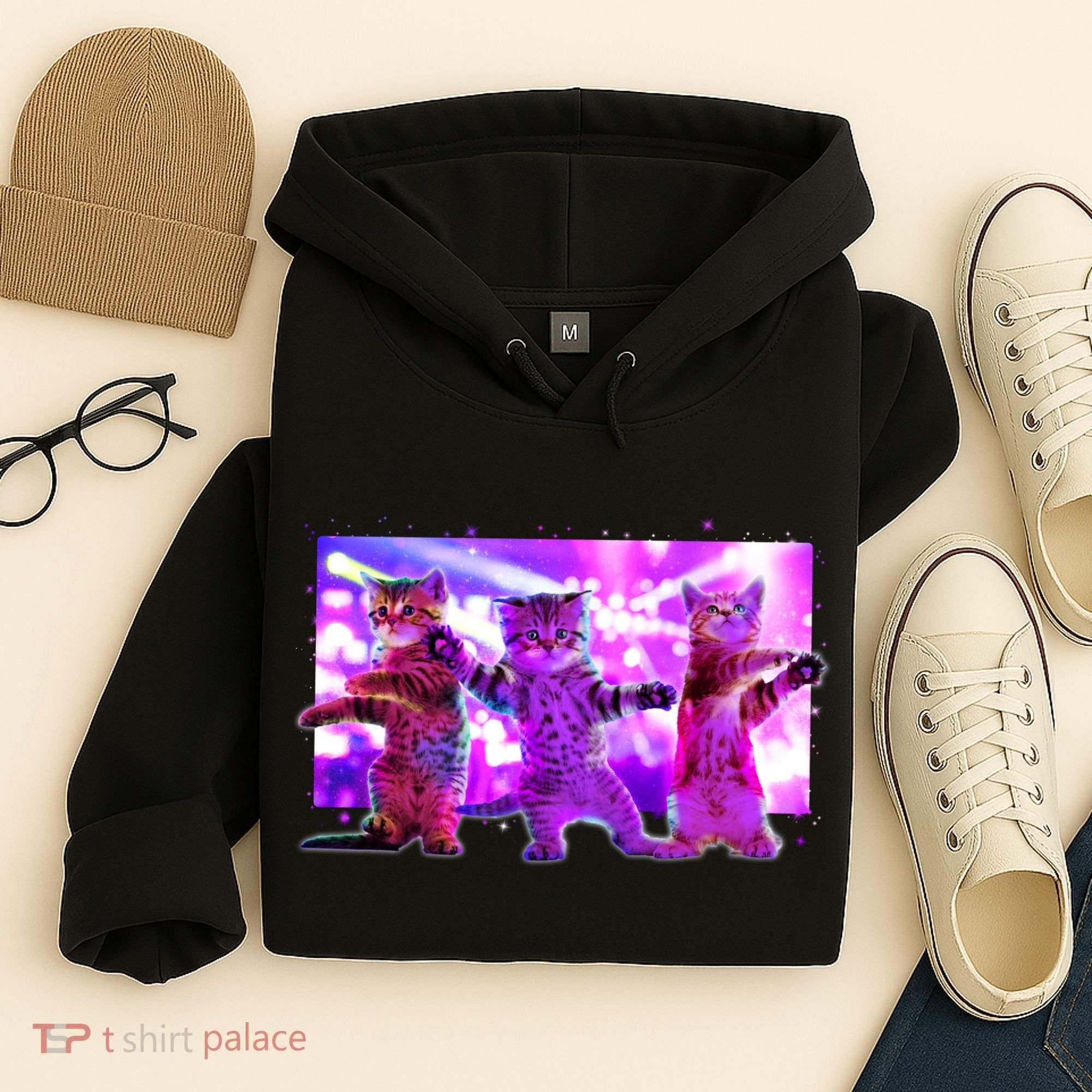 Disco Dance Party Cats Hoodie