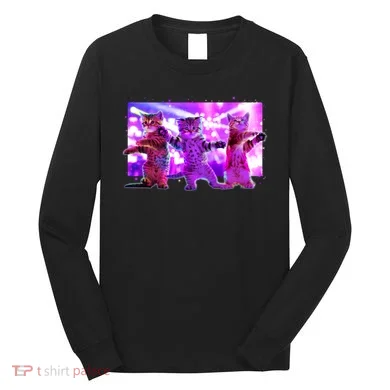 Disco Dance Party Cats Long Sleeve Shirt