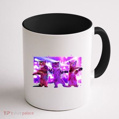 Disco Dance Party Cats Coffee Mug back