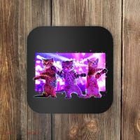 Disco Dance Party Cats Coaster thumb 0