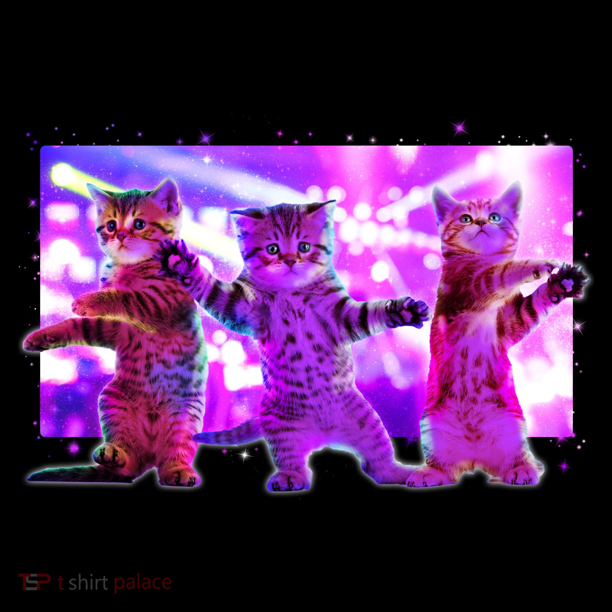 Disco Dance Party Cats Polo